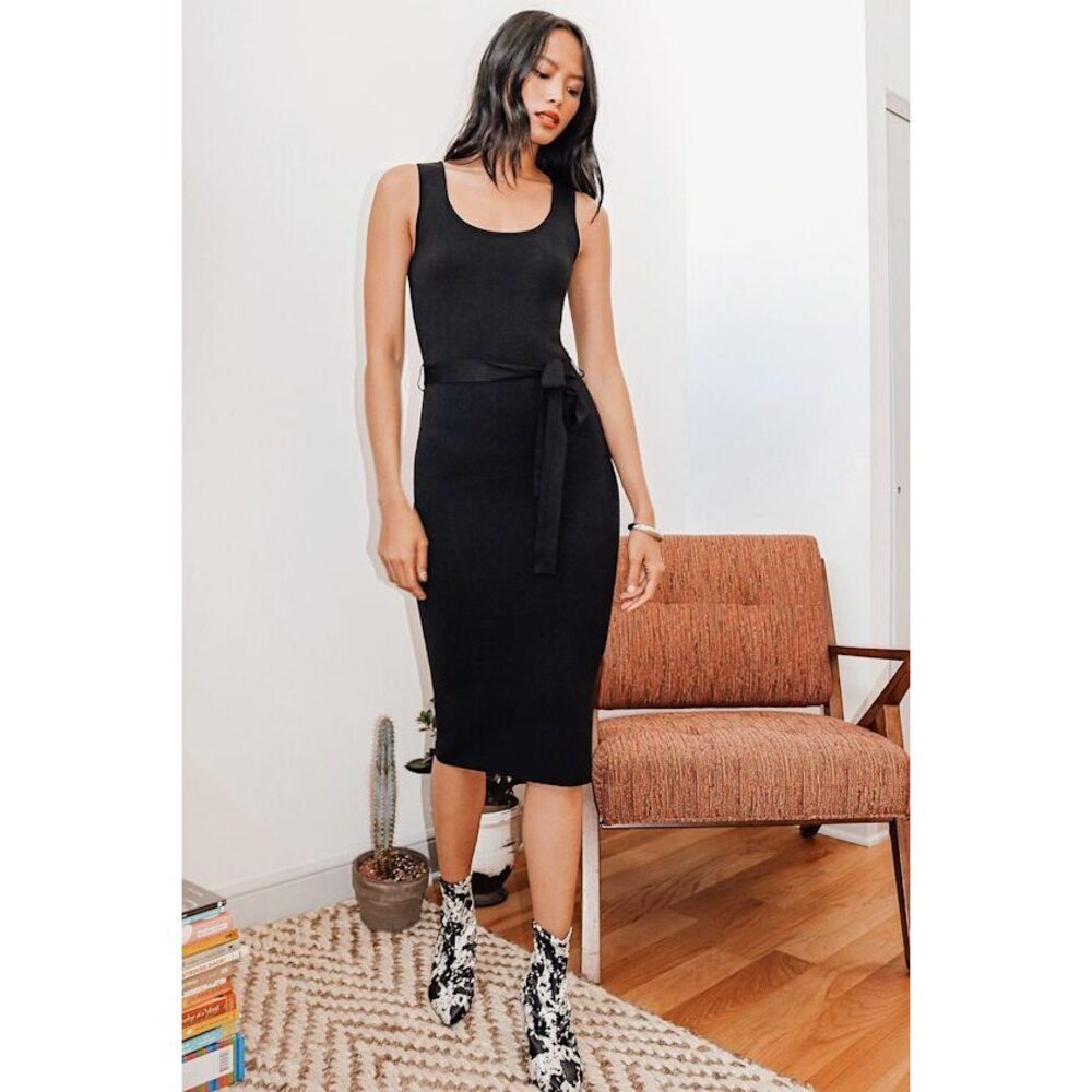 Lulus Leaving An Impression Black Sleeveless Sweater Dress - Size L